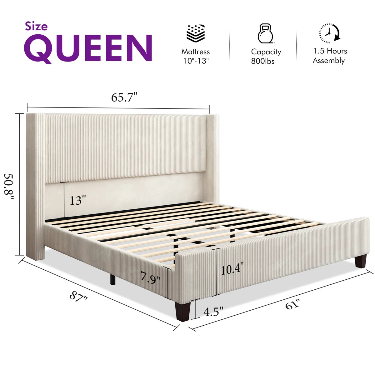 Wauseon Corduroy Upholstered Bed | Wayfair North America