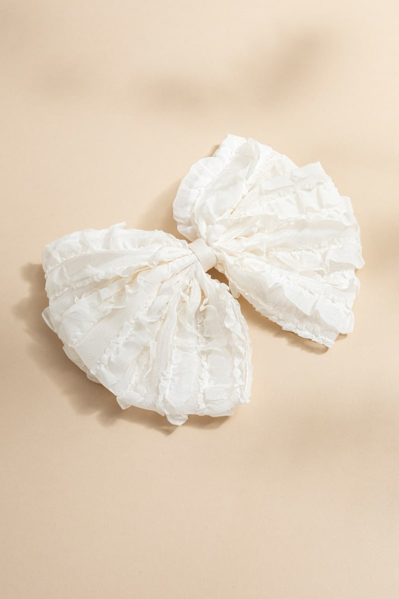 Marisol Soft Pleat Puffy Bow Hair Barrette | Francesca's
