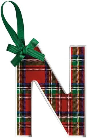 Mud Pie Christmas Initial N Tartan Ornament | Amazon (US)