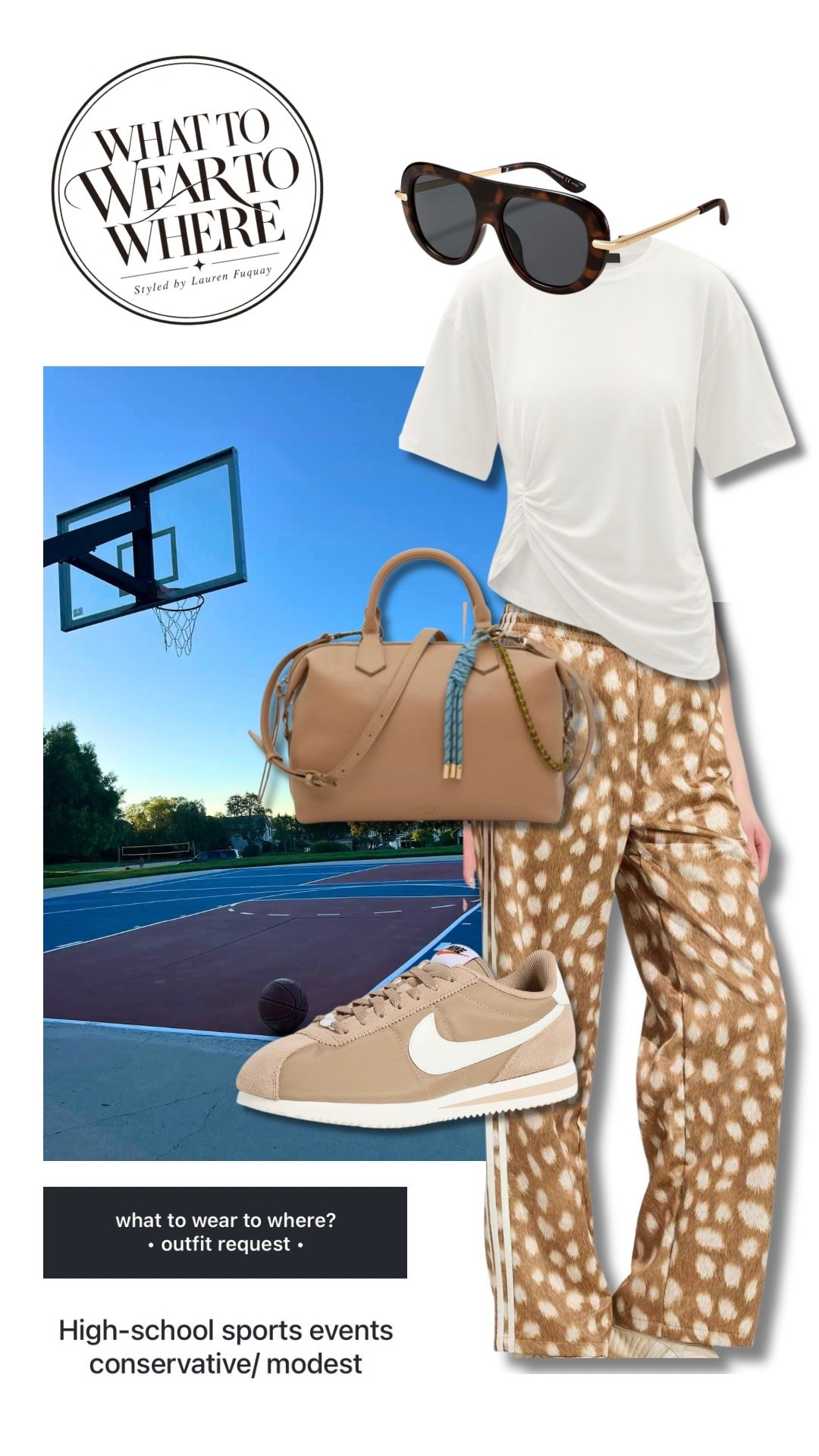 Game day mom outfit, but make it cute 👏 This easy neutral look is perfect for sitting on the sidelines, running between practices, or grabbing dinner after the game. Comfy sneakers, statement pants, an easy tee + a roomy bag for all the mom essentials.

sporting event outfit, game day mom outfit, soccer mom outfit, baseball mom outfit, football mom outfit, basketball mom outfit, casual mom style, sideline outfit, neutral outfit, comfy chic outfit, Nike sneakers, casual weekend outfit, busy mom style, kids sports outfit

#LTKdayinmylife #LTKmomlife #LTKActive