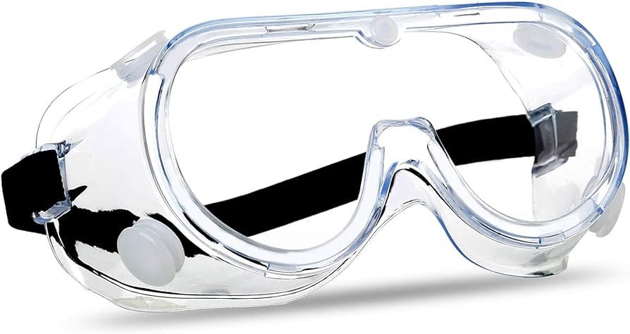 SUPERMORE Anti-Fog Protective Safety Goggles Clear Lens Wide-Vision Adjustable Chemical Splash Ey... | Amazon (US)