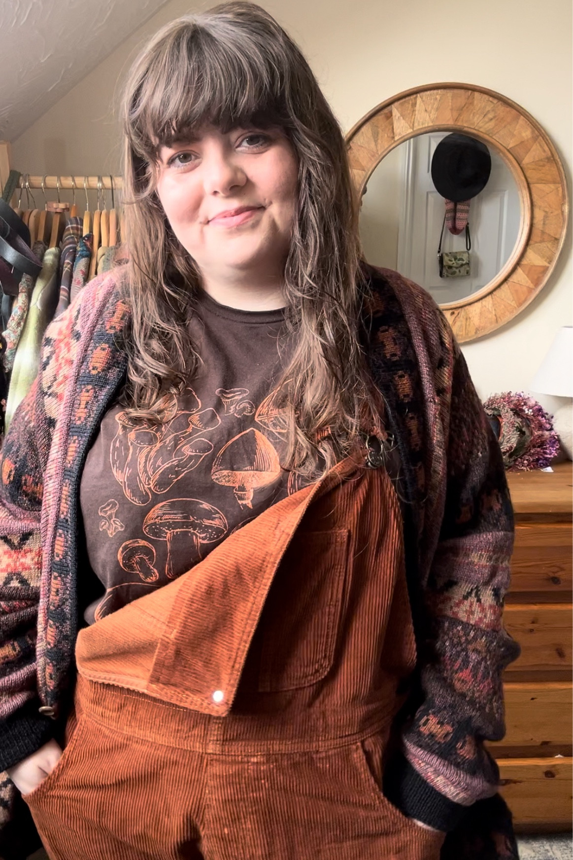 Autumn curvy outfit featuring top from black balloon tshirt co. #mushroomcore 