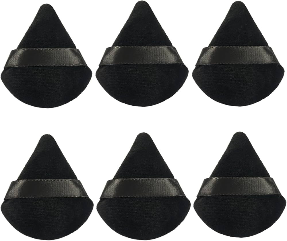 RockFancy Powder Puff Triangle 6Pcs for Loose Setting Powder, Foundation, Soft Velour Face Makeup... | Amazon (US)