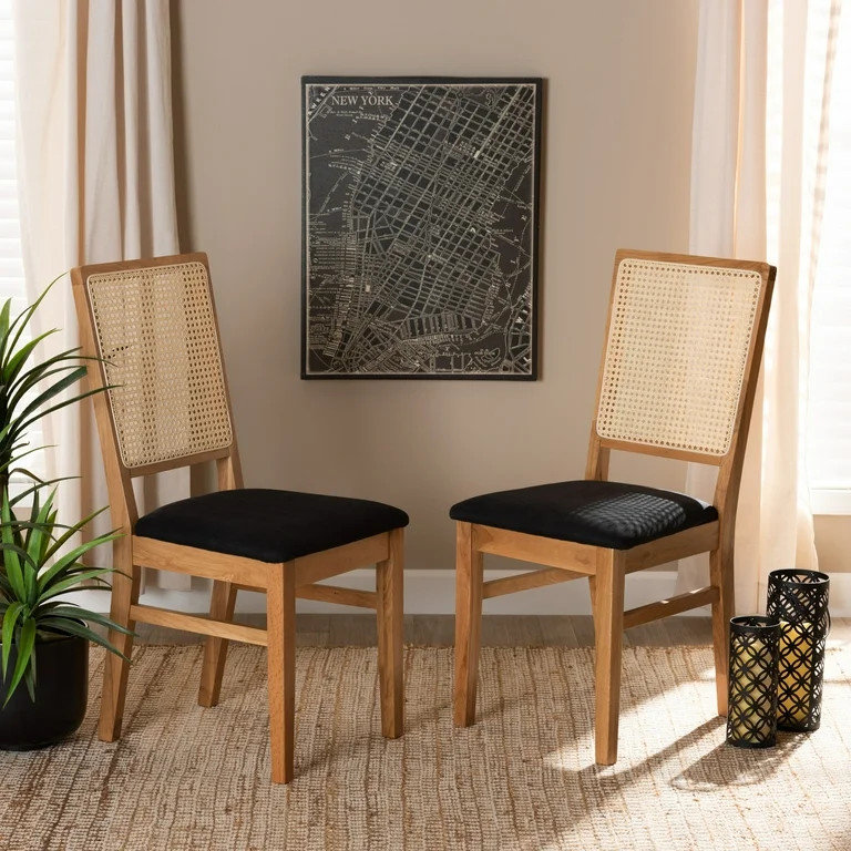 Baxton Studio Idris Dining Chair, Set of 2, Black - Walmart.com | Walmart (US)