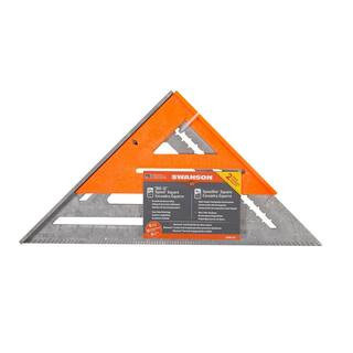 12 in. Aluminum Speed Square with Plain Markings and 8 in. Speedlite Orange Composite Speed Square Combo | The Home Depot