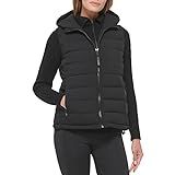 Calvin Klein Women's Hooded Casual Stretch Fabric Quilted Vest, Black, Medium | Amazon (US)