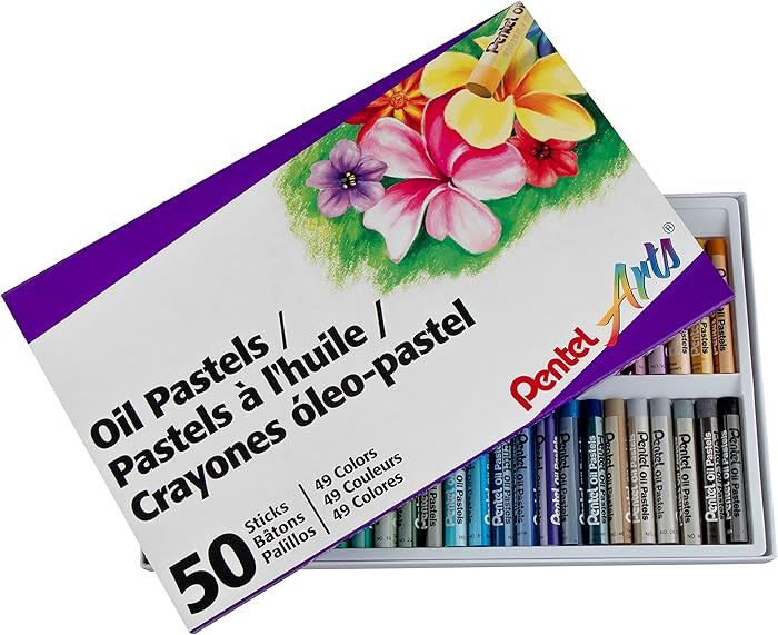 Pentel PHN50 Oil Pastel Set with Carrying Case,45-Color Set, Assorted, 50/Set | Amazon (US)