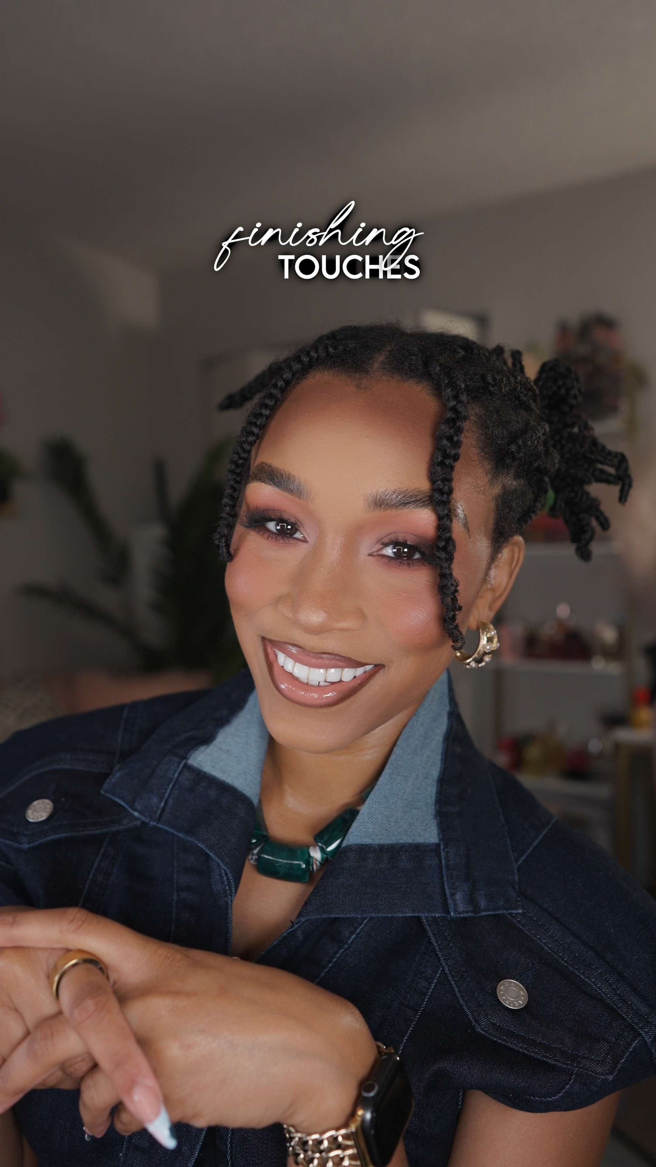 Finishing touches before heading out ✨ Braids out, styled into space buns, glossy lips, stacked accessories, and a spritz of my new obsession—NOYZ Only Human 💕 The perfect final step before walking out the door. 
#FinishingTouches #NOYZFragrance #OOTD #BeautyRoutine #GRWM  

 #LTKFindsUnder100 #LTKBeauty