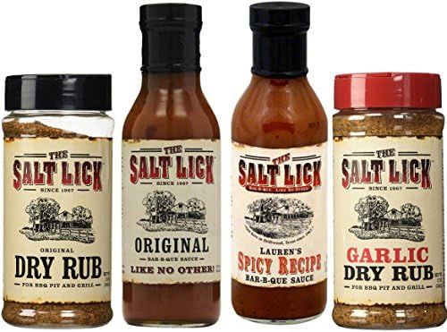 Salt Lick Favorites Assortment, one each of Original Dry Rub, Original Sauce, Spicy Sauce and Gar... | Amazon (US)