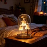 Halloween Decorations Indoor Ghost Night Light, Light Up 3 Ghost in Glass Cloche-Cute Halloween L... | Walmart (US)
