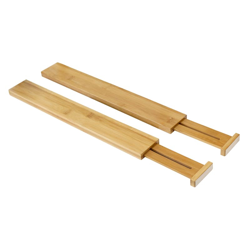 2-Piece Bamboo Wood Divider Drawer Organizer | At Home