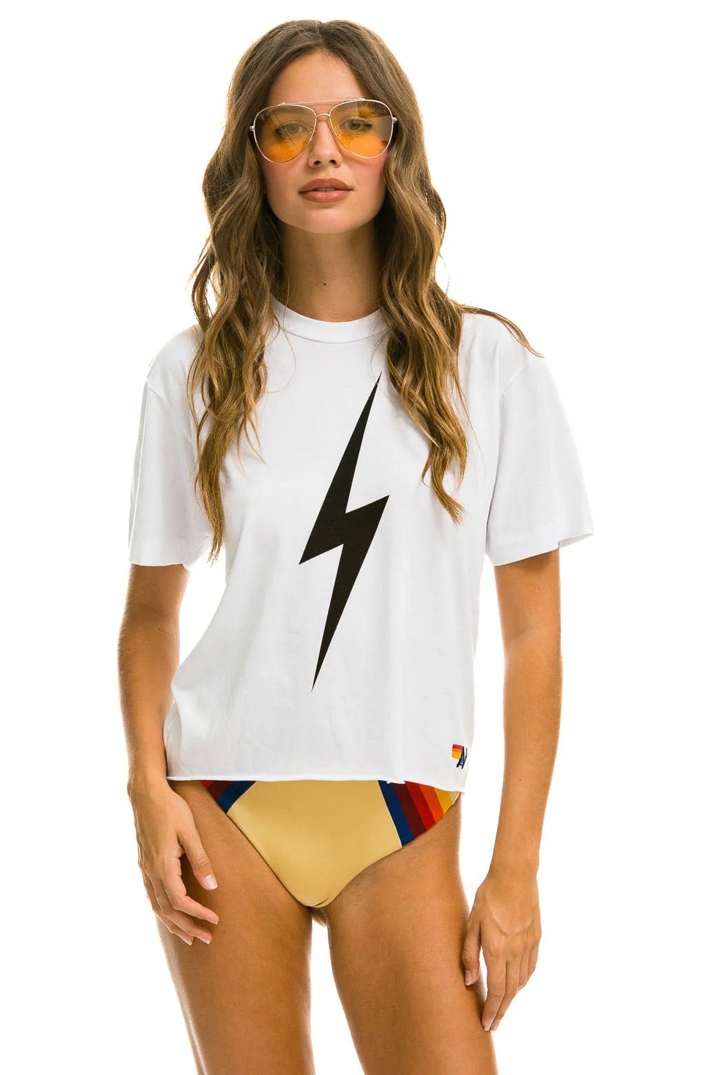 BOLT BOYFRIEND TEE - WHITE | Aviator Nation