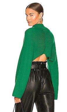 L'Academie Isolde Mock Neck Sweater in Green from Revolve.com | Revolve Clothing (Global)