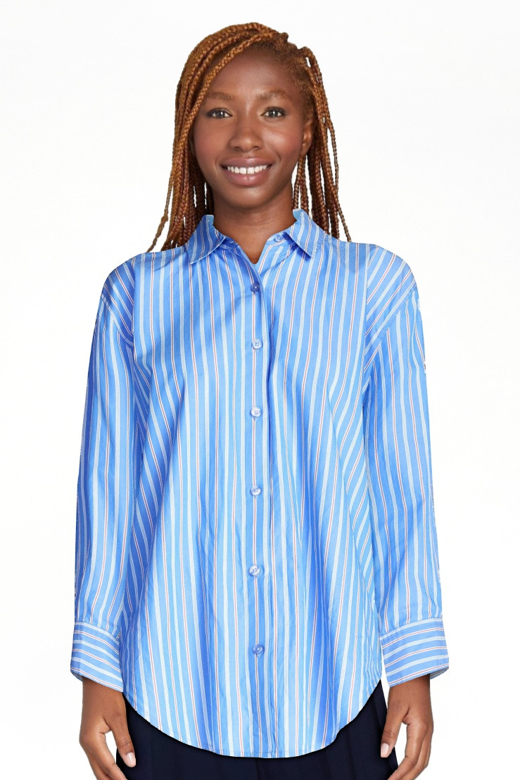 Free Assembly Women's and Women's Plus Relaxed Button Down Cotton Shirt with Long Sleeves, Sizes ... | Walmart (US)