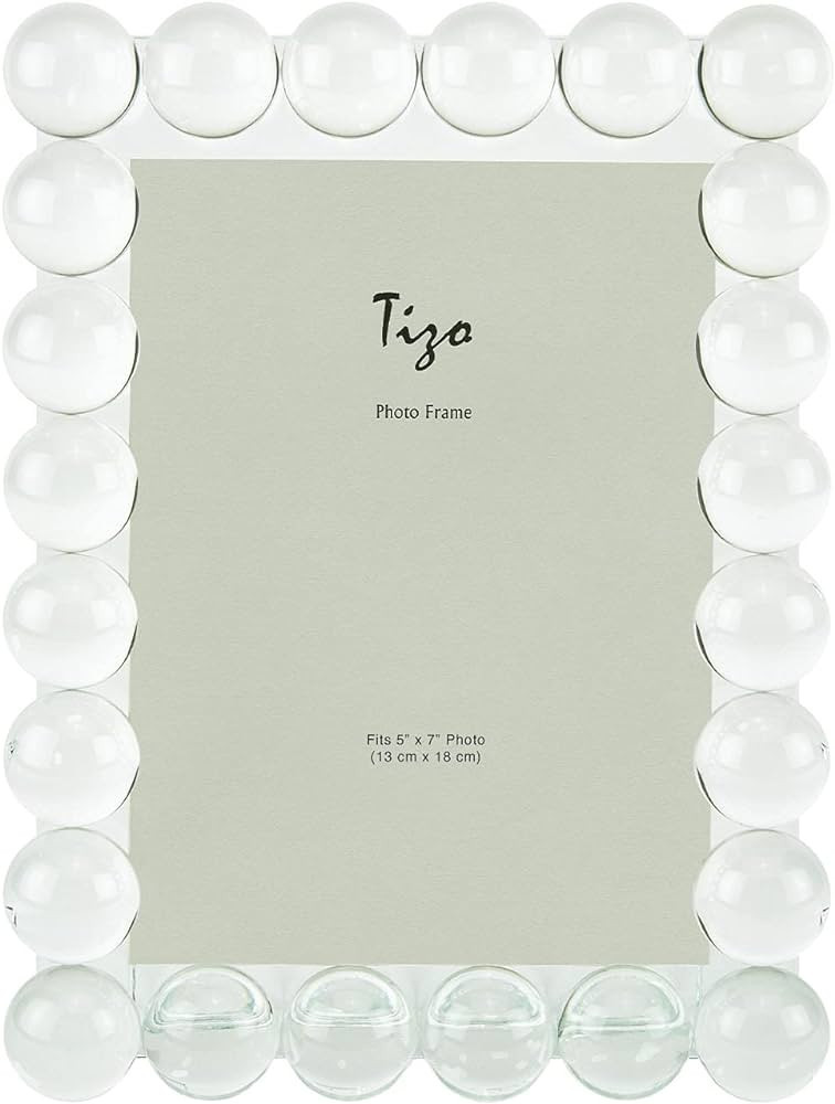TIZO Design 5x7 Crystal Clear Glass Picture Frame, Boutique Quality Photo Frame (Single Row Bubbl... | Amazon (US)
