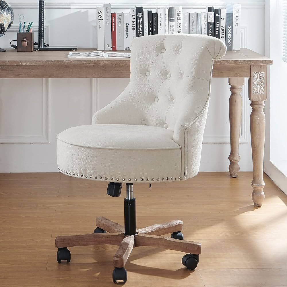 kinmars Home Swivel Office Chair Desk Chair with Wheels, Armless Comfortable Soft Seat Office Cha... | Amazon (US)