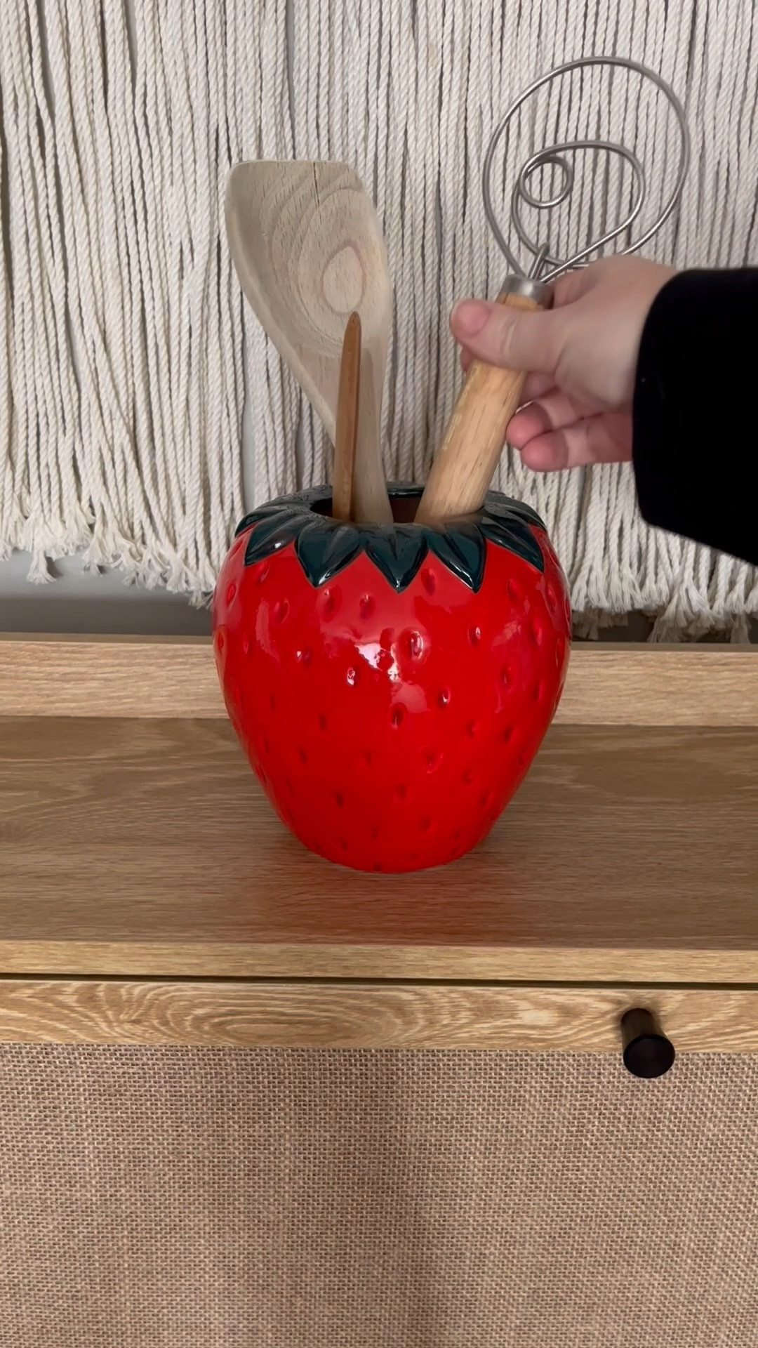 The cutest spring/summer strawberry vase for fresh flowers or utensils! Adorable on a counter, table or open shelves! 

#LTKFindsUnder50 #LTKHome #LTKSeasonal