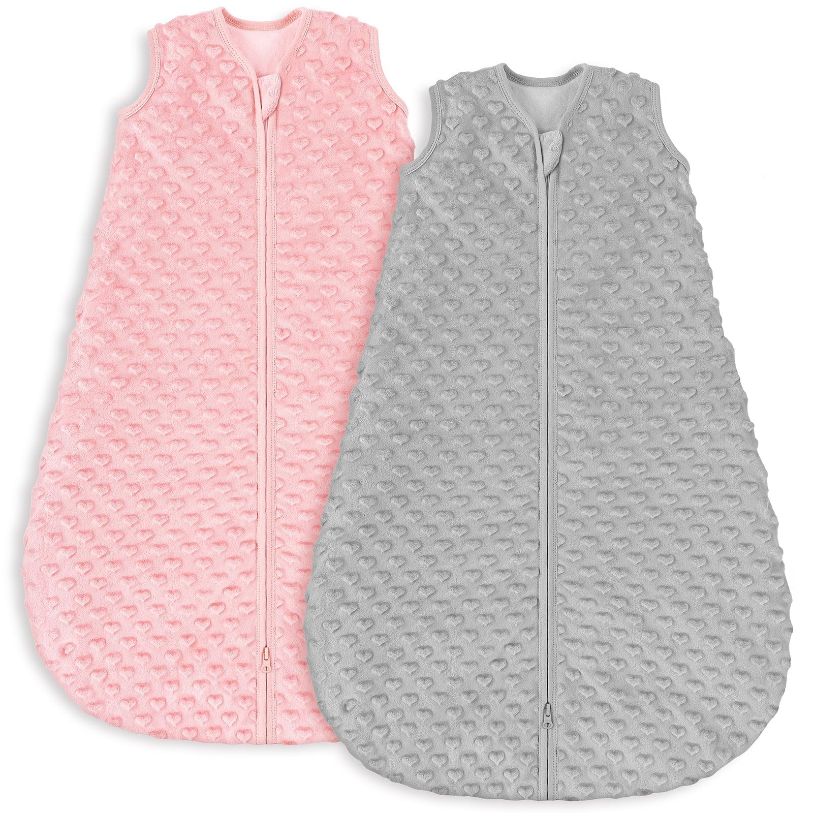 Yoofoss Fleece Baby Sleep Sack 6-12 Months with Plush Dots, TOG 1.5 Baby Wearable Blanket with 2-... | Amazon (US)