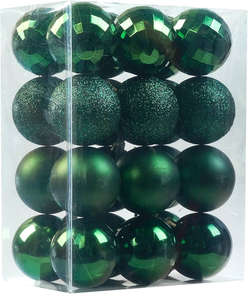 Emopeak 24Pcs Christmas Balls Ornaments for Xmas Christmas Tree - 4 Style Shatterproof Christmas ... | Amazon (US)