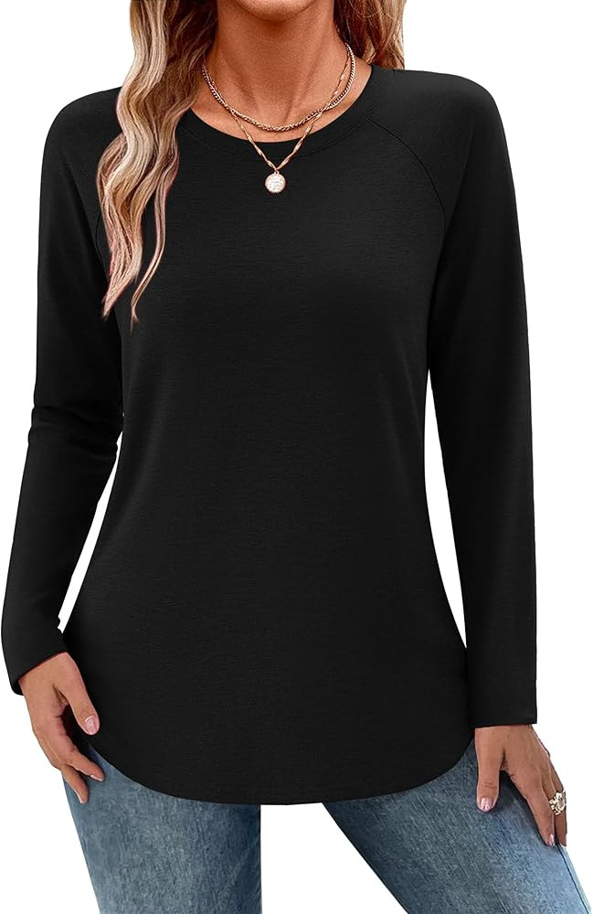 Zeagoo Long Sleeve Shirts for Women Crew Neck Casual Fall Fashion Blouses Basic Tunic Tops Dressy... | Amazon (US)