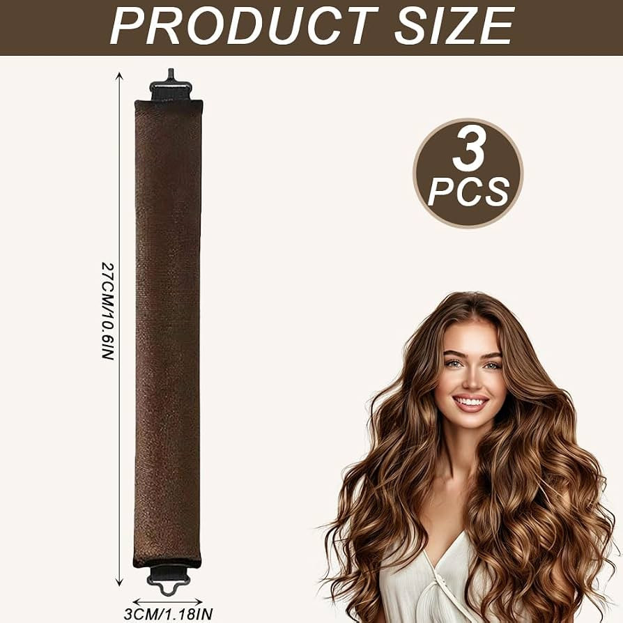 Heatless Hair Curling Rod & Headband Set, Curls Blowout Satin Flexi Rods No Heat Styling Tools So... | Amazon (UK)
