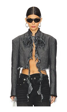 MARRKNULL Washed Flower Blazer in Black from Revolve.com | Revolve Clothing (Global)
