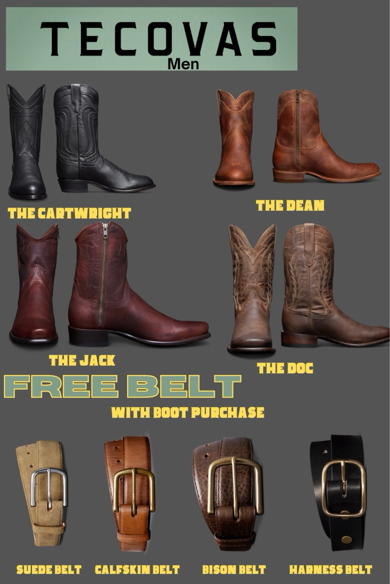 Cowboy boots and free belt, count me in! This Labor Day weekend only! Tecovas is giving away a free belt with any boot purchase. Sign up for their newsletter and get an additional 10% off boots too! These are a few of my favorite style! 

#LTKFallSale #LTKMens #LTKSaleAlert