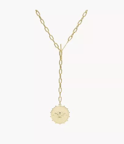 Vintage Coin Collection Gold-Tone Stainless Steel Y-Neck Necklace | Fossil (US)