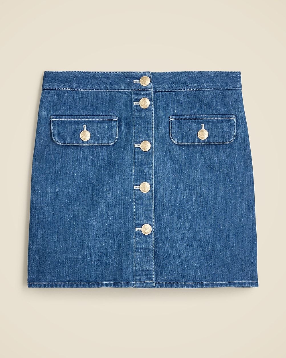 Button-front denim mini skirt | J. Crew US