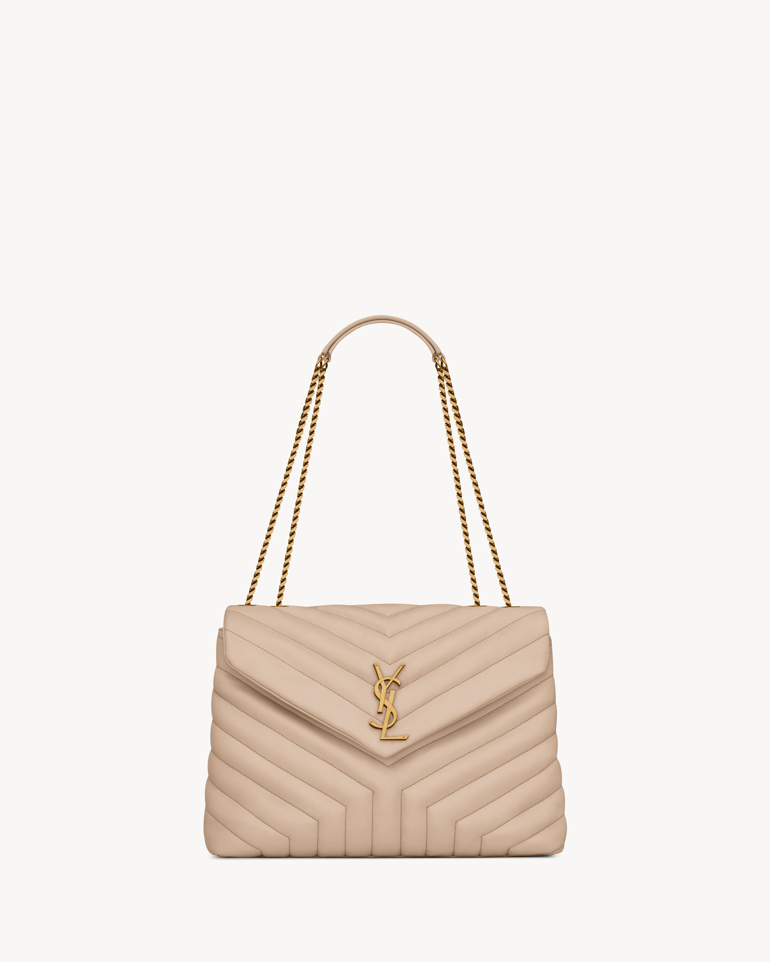 Loulou Medium In Matelassé "Y" Leather Beige One Size | Saint Laurent Inc. (Global)
