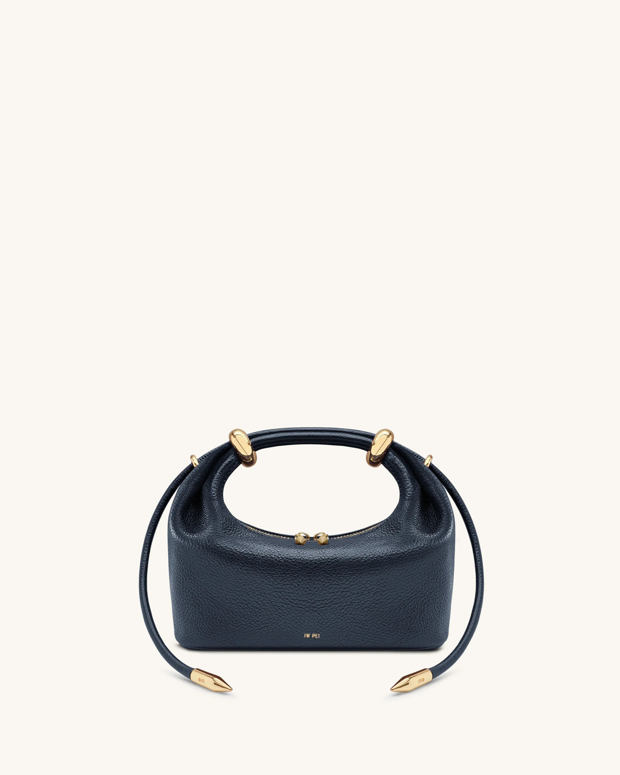 Ellie Metal Ring Embellished Top Handle Bag - Navy | JW PEI US
