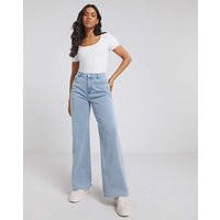 Light Blue Jersey Denim Wide Leg Jean | Simply Be (UK)