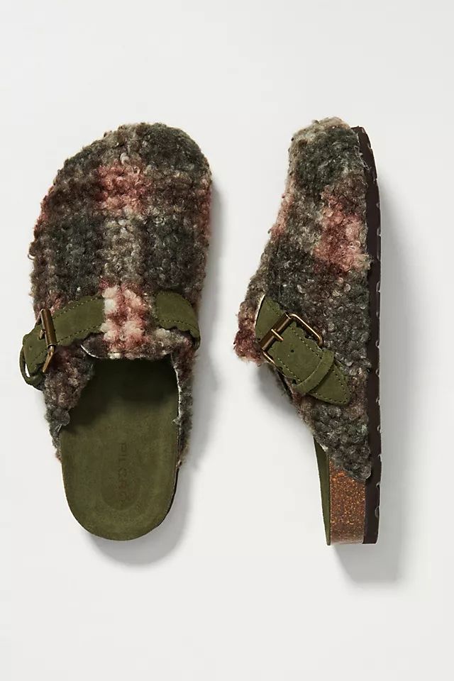 Plaid Sherpa-Lined Clogs | Anthropologie (US)