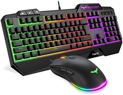 havit Wired Gaming Keyboard Mouse Combo LED Rainbow Backlit Gaming Keyboard RGB Gaming Mouse Ergonom | Amazon (US)