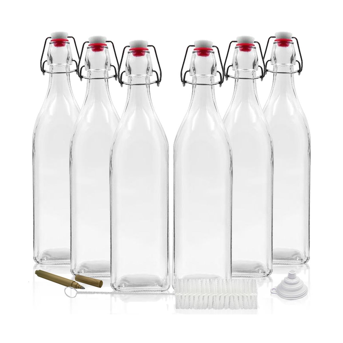 Nevlers Airtight Swing Drinking Bottle - Glass 33oz (6pk) | Target