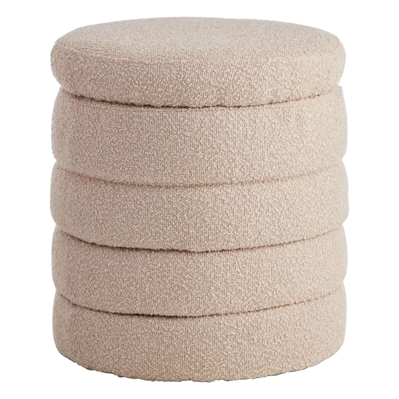 Crosby St. Pax Boucle Storage Ottoman, Taupe | At Home