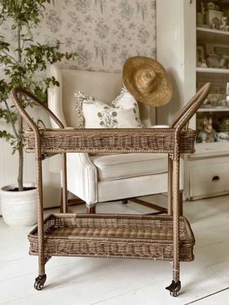 The perfect sturdy well made rattan bar cart. The trays are removable so it can be used in different ways. 

#LTKhome