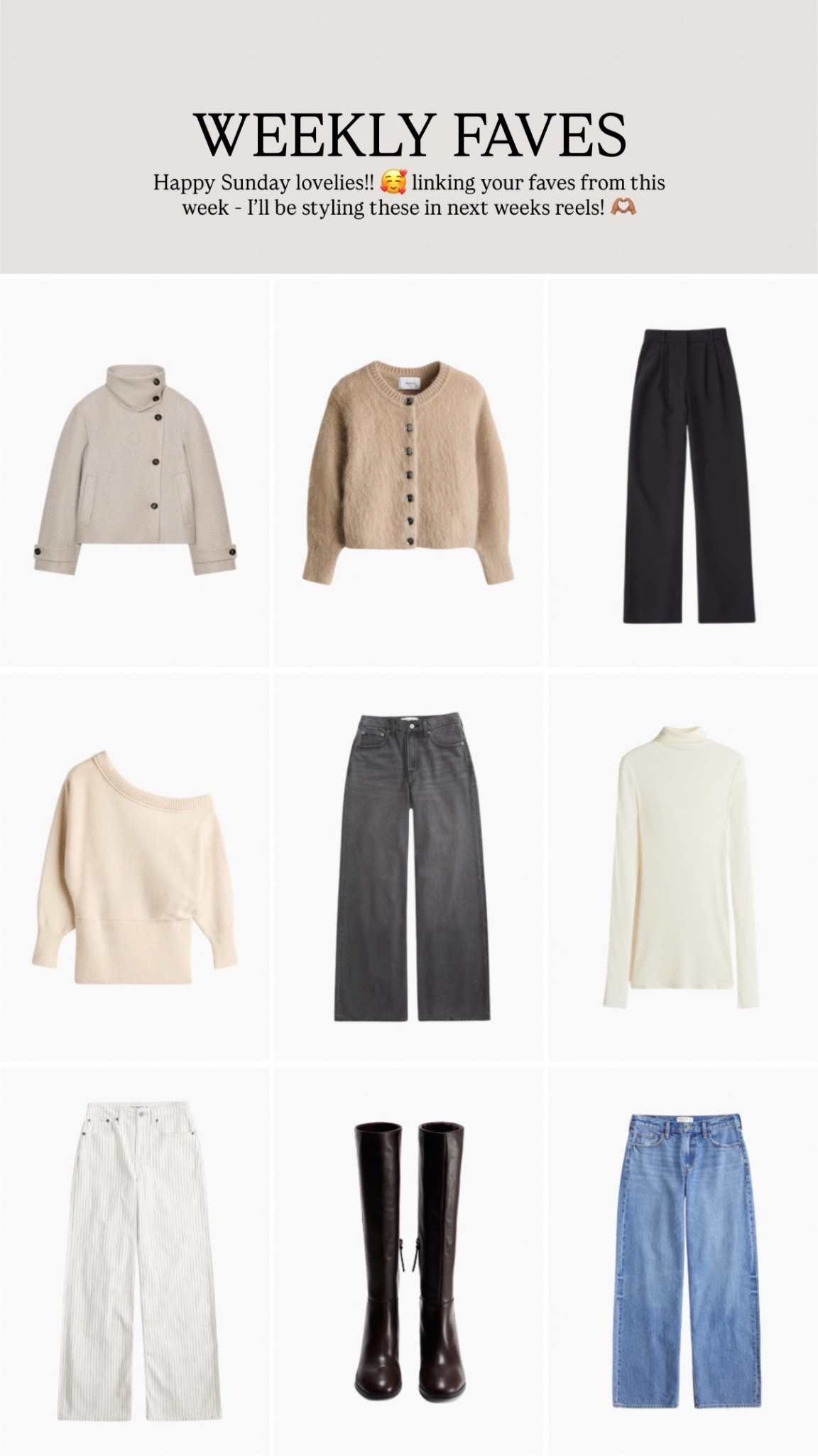 Your weekly faves 🫶🏽

#LTKeurope #LTKwinter #LTKstyletip