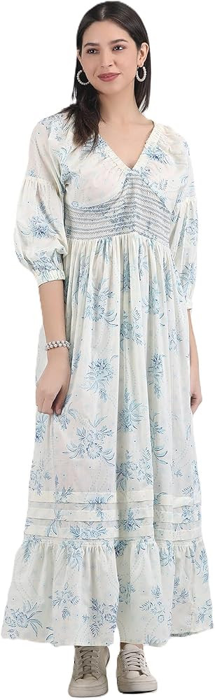 Women's Casual Long Maxi Dress for Summer Wear Free Style, Urban People Bohemian Floral Printed V... | Amazon (US)