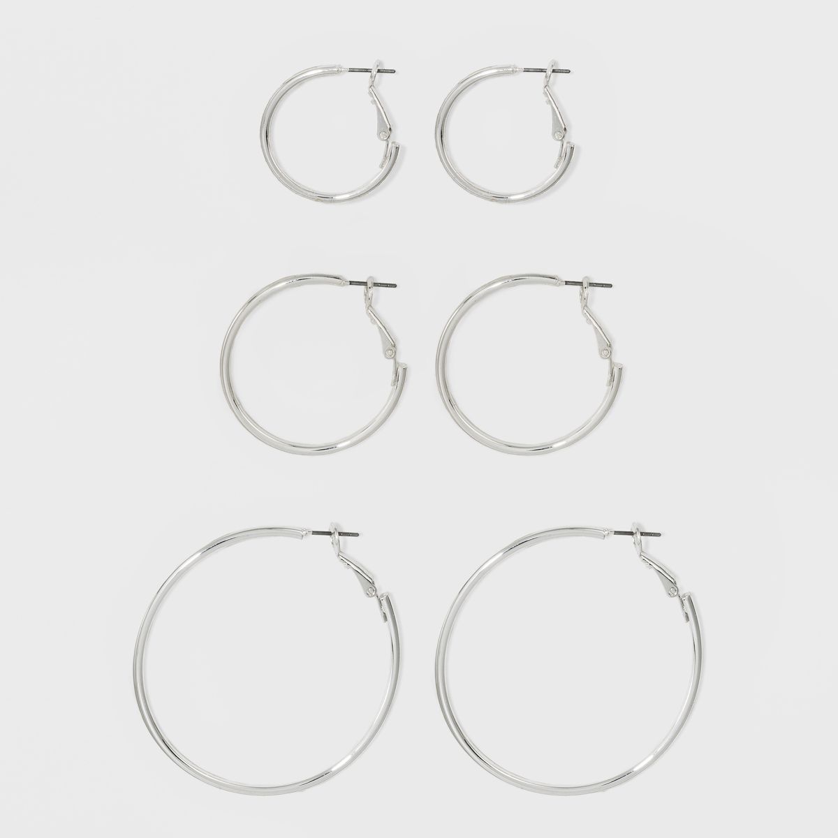 Hoop Earring Set 3pc - A New Day™ Silver | Target
