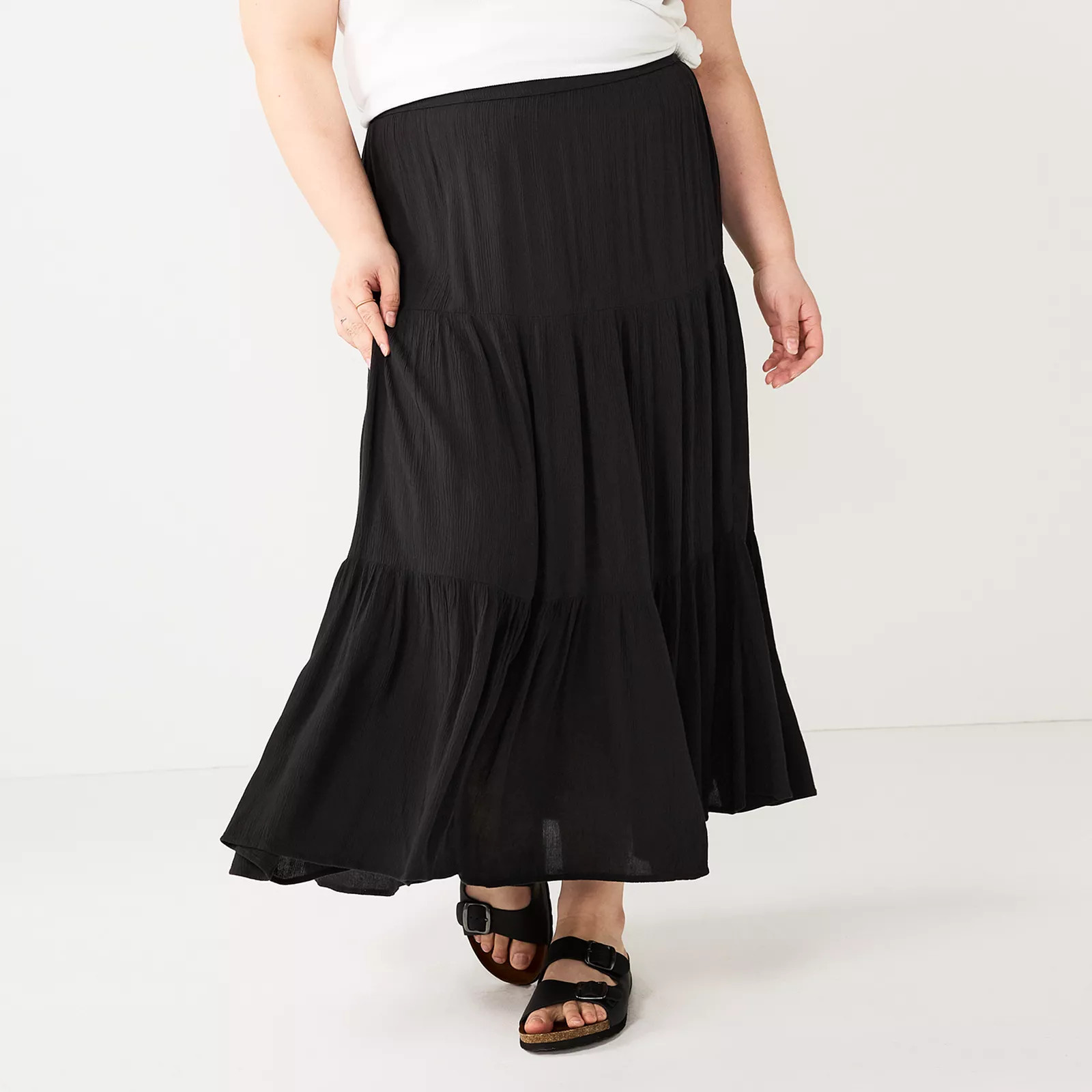 Plus Size LC Lauren Conrad Tiered Maxi Skirt | Kohl's