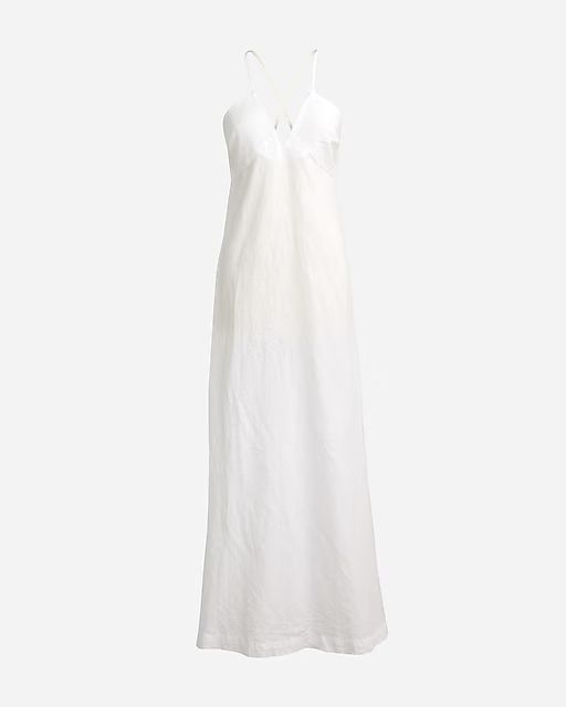 Cross-back beach dress in linen-cotton blend | J.Crew US