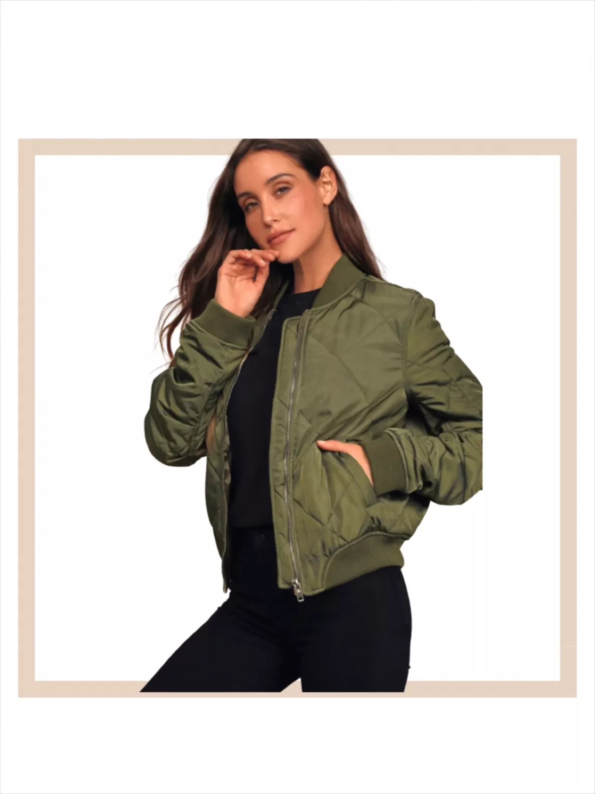 Lulus Style Expedition Quilted Bomber Jacket