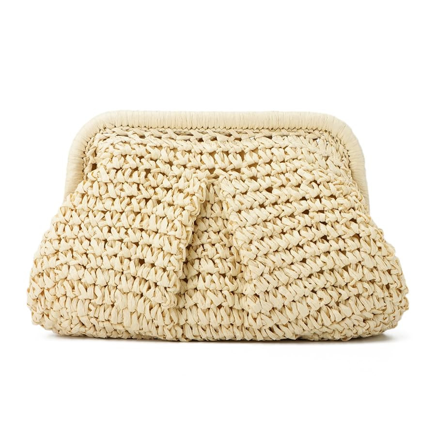Straw Clutch Purses for Women Small Woven Dumpling Bag Summer Beach Clutch Wicker Crossbody Purse... | Amazon (US)