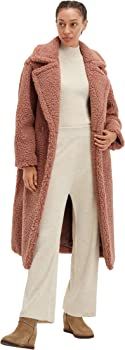 UGG Women's Gertrude Long Teddy Coat | Amazon (US)