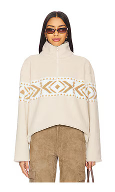 Lovers and Friends Clive Half Zip Pullover in Beige from Revolve.com | Revolve Clothing (Global)