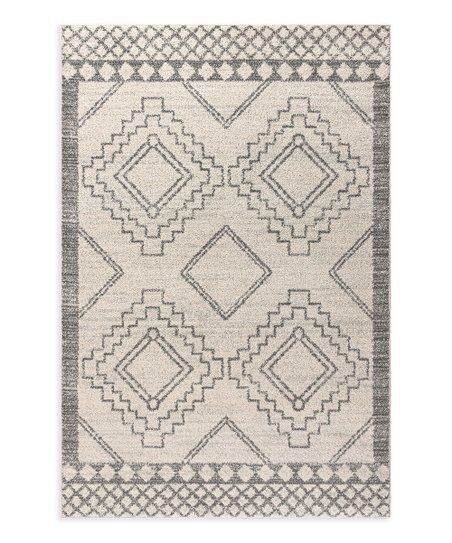 Cream & Gray Geometric Amir  Beni Souk Rug | Zulily