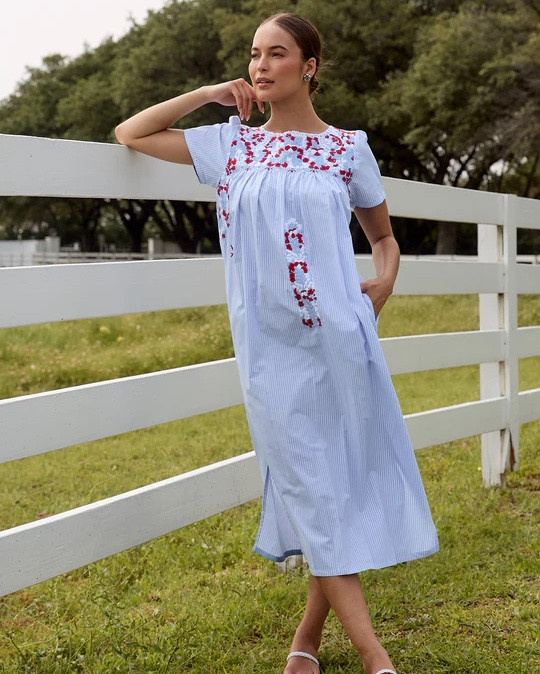 Mi Golondrina looks- perfect for the next summer event. I love the colors and each item is hand made, with the patterns guaranteed fair wages.  
Their mission: “to share the timeless beauty and traditions of artisan-made clothing with the world.”