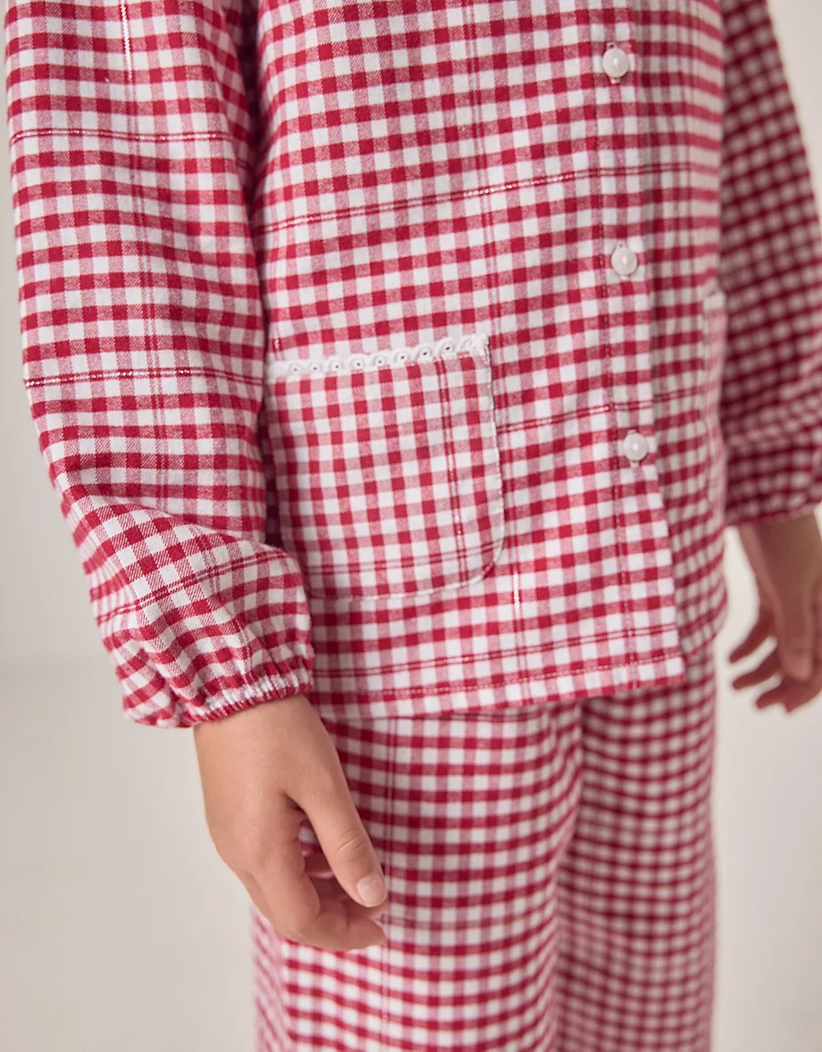 Organic Cotton Relaxed Fit Traditional Gingham Lace Pyjamas (1–12yrs) | The White Company UK & ROW