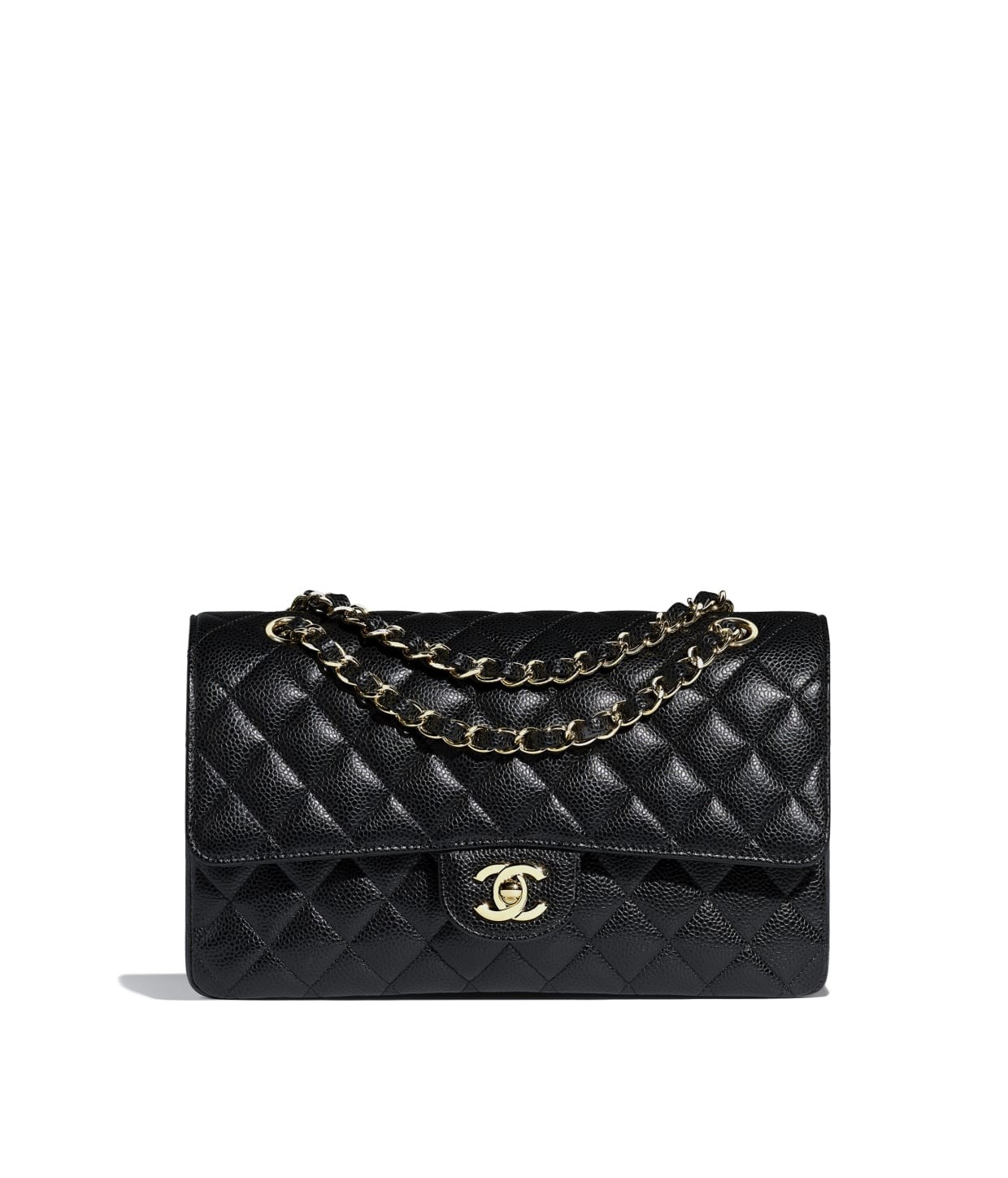 Grained Calfskin & Gold-Tone Metal Black Classic Handbag | CHANEL | Chanel, Inc. (US)